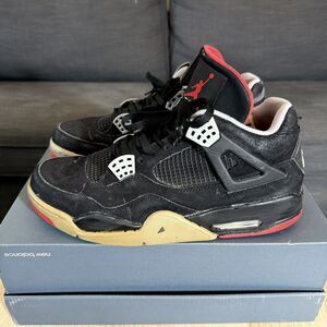 Nike Air Jordan 4 Retro Black 'Red Bred' 2012 308497-089 Men's Size 12